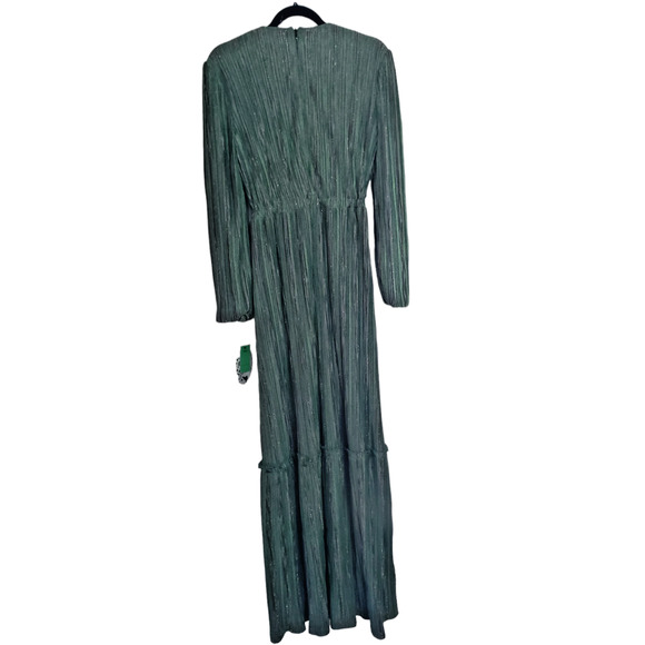 Sparrow Womens Green Pleat Striped Maxi Dress size S Work Casual Omis - Picture 2 of 7